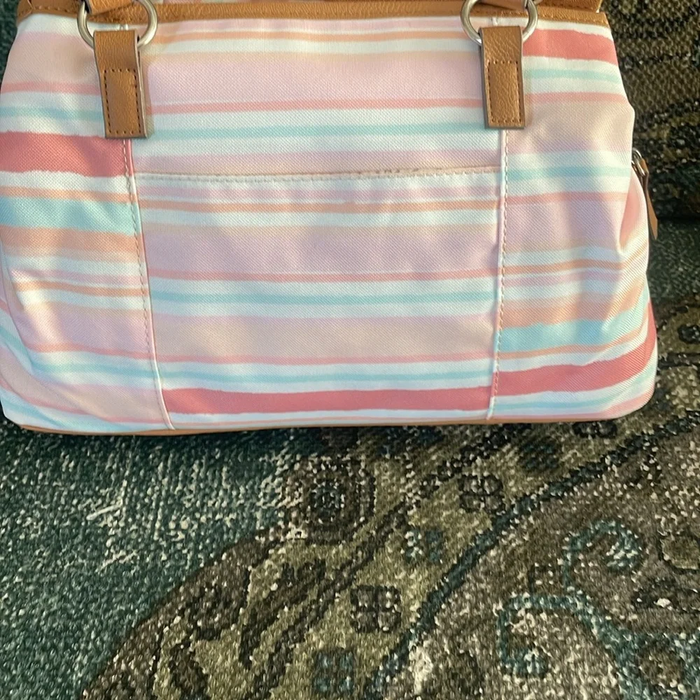 Lily Bloom NWT Painted Stripe Maggie Satchel Bag - Picture 6 of 17